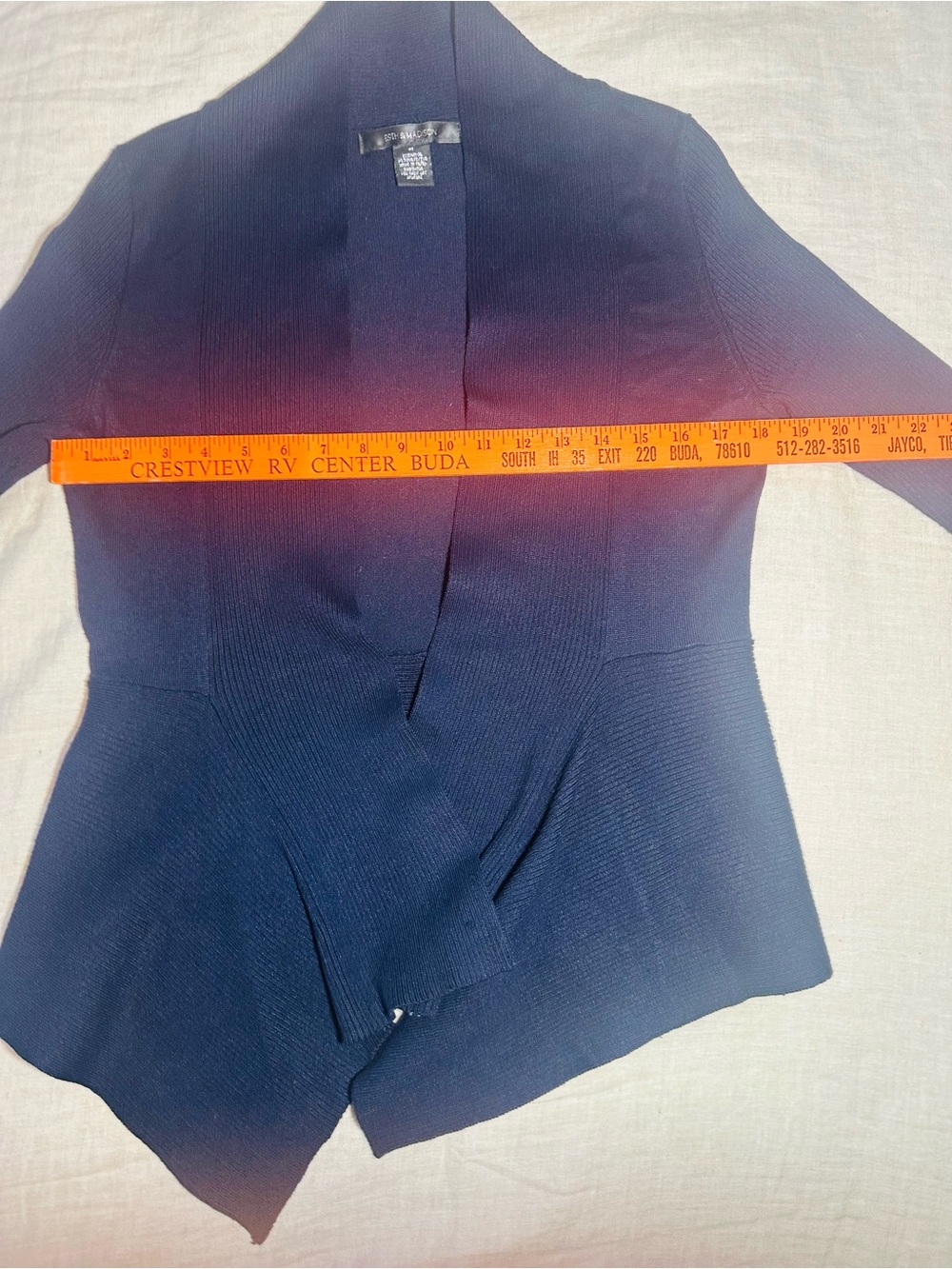 89th & Madison 

Navy Ribbed Open Cardigan - Picture 5 of 6